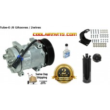 HD Trucks Peterbilt Freightliner York to Sanden A/C AC 8 Groove Compressor Tube-O Conversion Kit 12 Volts 2 wires 11255